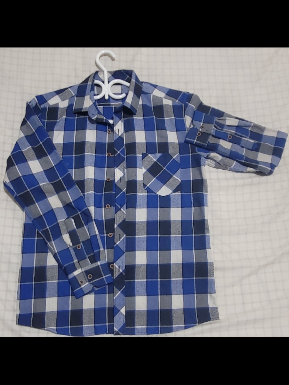 Men's Blue Plaid Lightweight Shirt Jacket